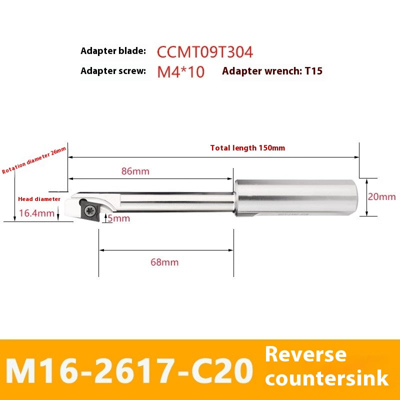 1146-Reverse Countersink Cutter Machining Center Reverse Countersink Face Milling Toolholder Reverse Pull Countersink Cutter Inverted Pull Reverse Scrape Countersink Toolholder Shandong Denso Pricision Tools Co.,Ltd.